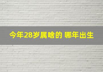 今年28岁属啥的 哪年出生